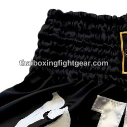 Short de boxe Thai Lumpini noir blanc | Shorts Boxe Thai