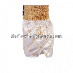 Short de Boxe Thai "MuayThai" Top King TKTBS-211 Or Blanc Top King - 3