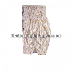 Short de Boxe Thai "MuayThai" Top King TKTBS-213 Or Blanc Top King - 3