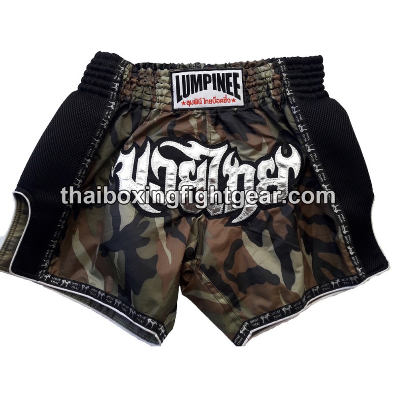 Short de boxe Thai Lumpinee kaki | Shorts Boxe Thai