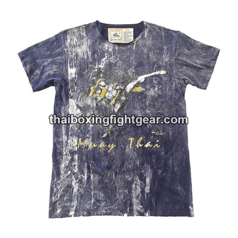 T-shirt Human Fight "High kick" bleu | T-shirts