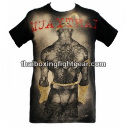 T-shirt Human Fight "Fighter de dos" noir/beige | T-shirts