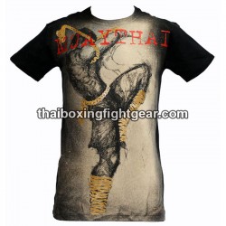 T-shirt Human Fight "Coup de pied retourné" noir/beige | T-shirts