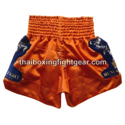 Short de boxe thai Human Fight orange | Shorts Boxe Thai