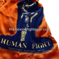 Short de boxe thai Human Fight orange | Shorts Boxe Thai
