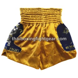 Short de boxe thai Human Fight doré | Shorts Boxe Thai