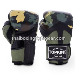 Gants de Boxe Thai TOP KING CAMOUFLAGE TKBGCF Vert