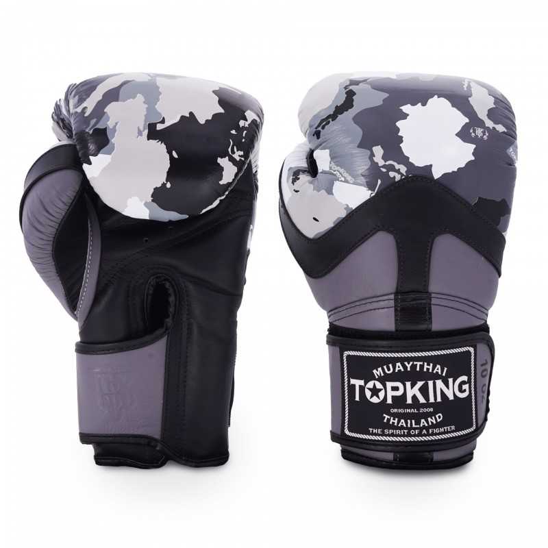 Gants de Boxe Thai TOP KING CAMOUFLAGE TKBGCF gris