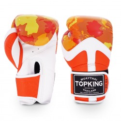 Gants de Boxe Thai TOP KING CAMOUFLAGE TKBGCF orange