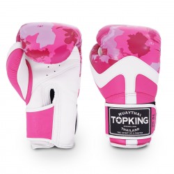 Gants de Boxe Thai TOP KING CAMOUFLAGE TKBGCF Rose