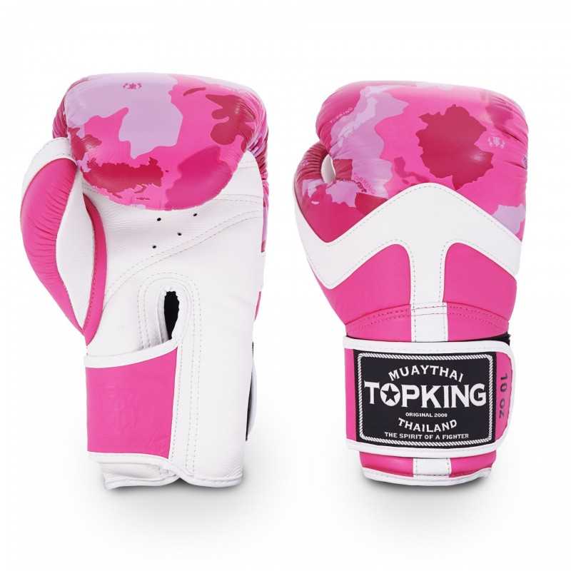 Gants de Boxe Thai TOP KING CAMOUFLAGE TKBGCF Rose