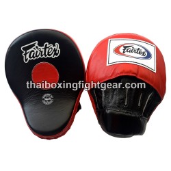 Pattes d'ours "Punching mitts" incurvés Fairtex rouge/noir | Equipements