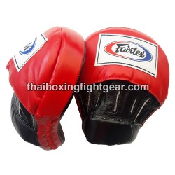 Pattes d'ours "Punching mitts" incurvés Fairtex rouge/noir | Equipements