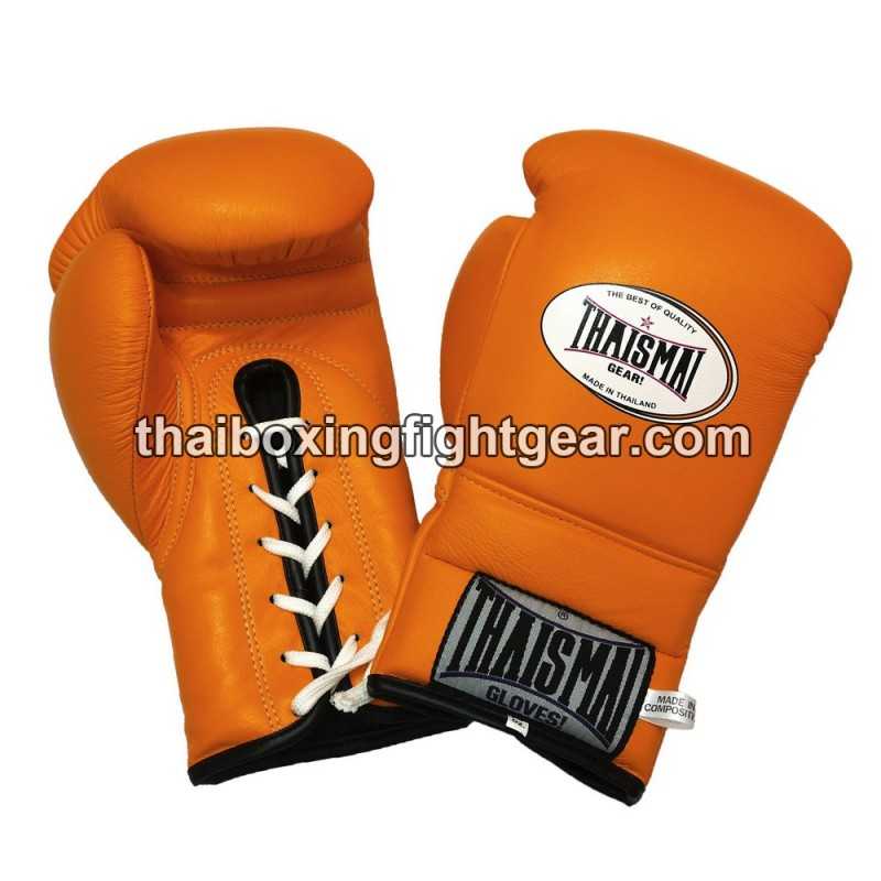 Gants de boxe thai Thaismai BG121 gants à lacets Orange