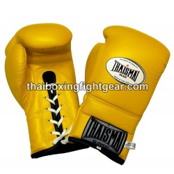 Gants de boxe thai Thaismai BG121 gants à lacets Jaune