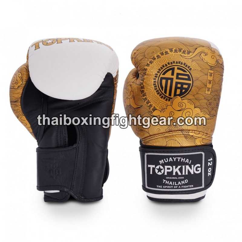 Gants de Boxe Thai TOP HAPPINESS CHINESE-TKBGCT-CN01 Blanc