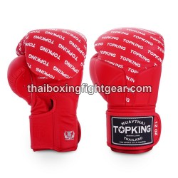 Gants de Boxe Thai TOP KING FULL IMPACT SINGLE TONE-TKBGFI Rouge