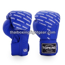 Gants de Boxe Thai TOP KING FULL IMPACT SINGLE TONE-TKBGFI Bleu