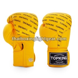 Gants de Boxe Thai TOP KING FULL IMPACT SINGLE TONE-TKBGFI Jaune