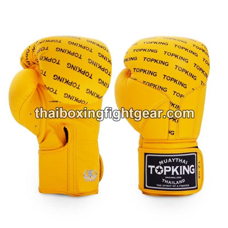 Gants de Boxe Thai TOP KING FULL IMPACT SINGLE TONE-TKBGFI Jaune
