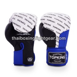 Gants de Boxe Thai TOP KING FULL IMPACT  TRIPLE TONE-TKBGFI Noir Bleu Blanc