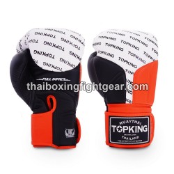 Gants de Boxe Thai TOP KING FULL IMPACT  TRIPLE TONE-TKBGFI Noir Orange Blanc