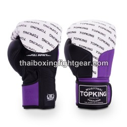 Gants de Boxe Thai TOP KING FULL IMPACT  TRIPLE TONE-TKBGFI Noir Violet Blanc