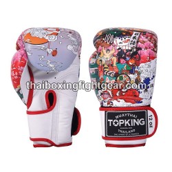 Gants de Boxe Thai TOP KING  JAPAN CULTURE-TKBGCT Blanc Rouge
