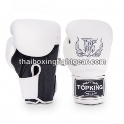 Gants de Boxe Thai TOP KING SUPER AIR DOUBLE TONE-TKBGSA Blanc Noir