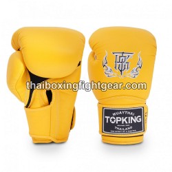 Gants de Boxe Thai TOP KING SUPER AIR SINGLE TONE-TKBGSA Jaune