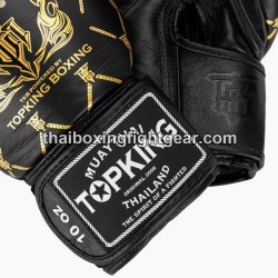 Gants de Boxe Thai TOP KING TKBGCH-CHAIN Noir Or