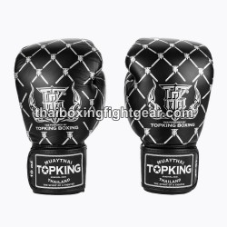 Gants de Boxe Thai TOP KING TKBGCH-CHAIN Noir Argent