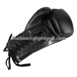 Gants de boxe thai Twins BGLL1 Noir Lacets