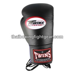 Gants de boxe thai Twins BGLL1 Noir Lacets