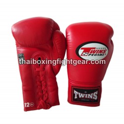 Gants de boxe thai Twins BGLL1 Rouge Lacets