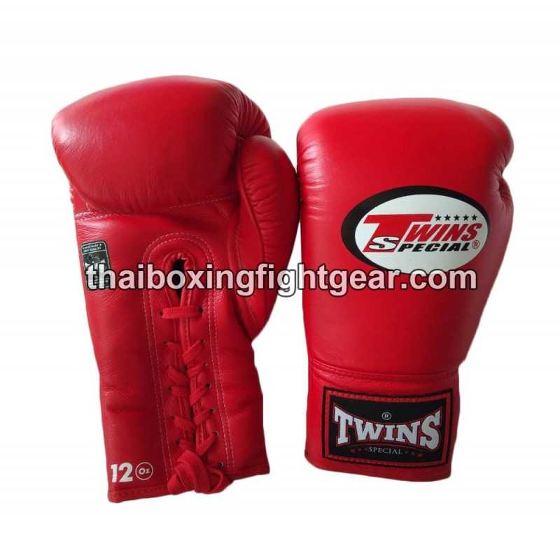 Gants de boxe thai Twins BGLL1 Rouge Lacets