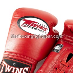 Gants de boxe thai Twins BGLL1 Rouge Lacets