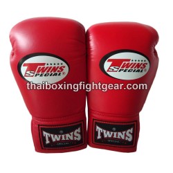 Gants de boxe thai Twins BGLL1 Rouge Lacets