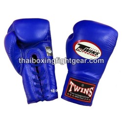 Gants de boxe thai Twins BGLL1 Bleu Lacets