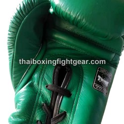 Gants de boxe thai Twins BGLL1 Vert Lacets