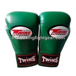 Gants de boxe thai Twins BGLL1 Vert Lacets