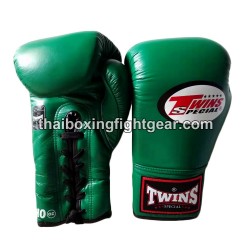 Gants de boxe thai Twins BGLL1 Vert Lacets