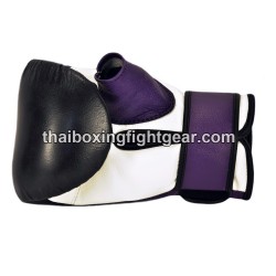 Gants de sac de frappe Thaismai BG114 Cuir Noir Blanc Violet