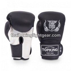 Gants de Boxe Thai TOP KING SUPER AIR DOUBLE TONE-TKBGSA Noir Blanc