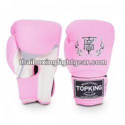Gants de Boxe Thai TOP KING SUPER AIR DOUBLE TONE-TKBGSA Rose Blanc