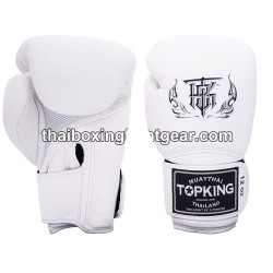 Gants de Boxe Thai TOP KING SUPER AIR SINGLE TONE-TKBGSA Blanc