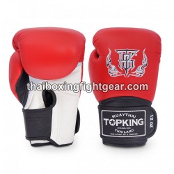 Gants de Boxe Thai TOP KING SUPER AIR TRIPLE TONE -TKBGSA Rouge Noir Blanc