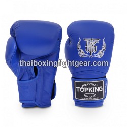 Gants de Boxe Thai TOP KING SUPER SINGLE TONE-TKBGSV Bleu