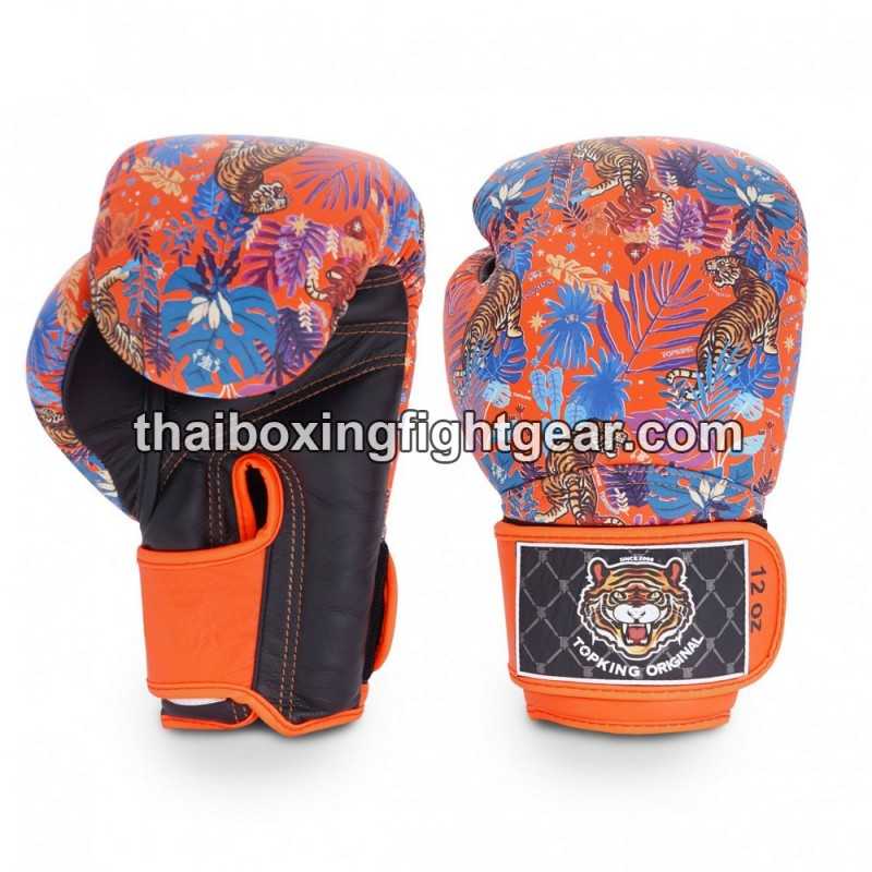Gants de Boxe Thai TOP KING WILD TIGER KING-TKBGWT Orange