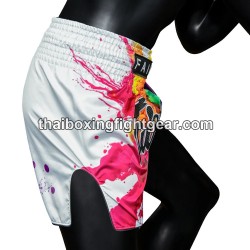 Short de boxe thai Fairtex "BS1939 Funky Soul" Blanc